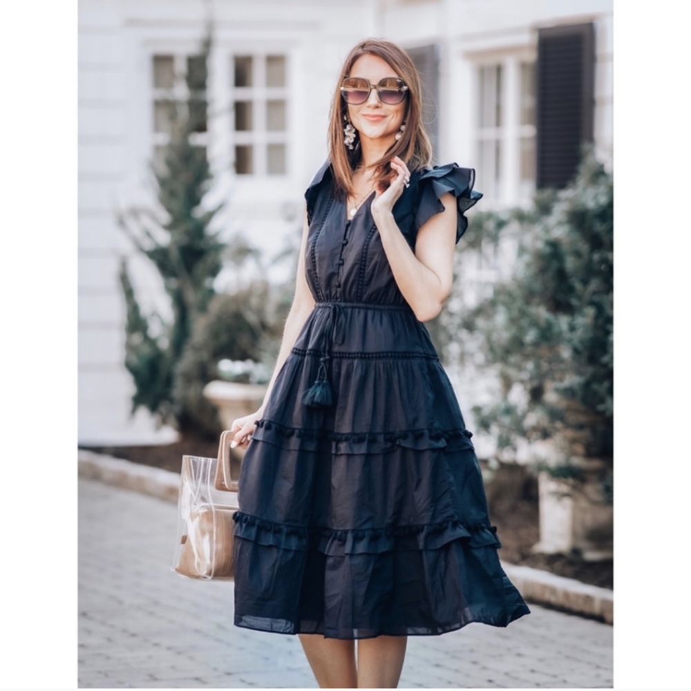 J. Crew Pom Pom Midi Dress